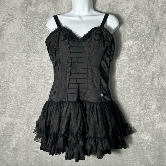 Vtg Tripp NYC Daang Goodman Dress Large Black Goth Halloween Skater TuTu Mini - Picture 1 of 15